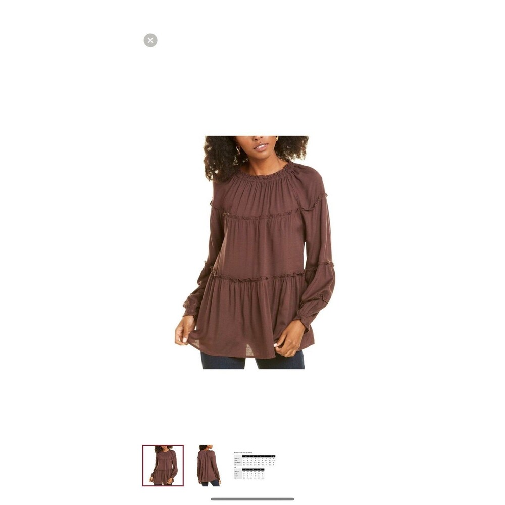 Beachlunchlounge Henriette Solid Slub Top Brown L EUC